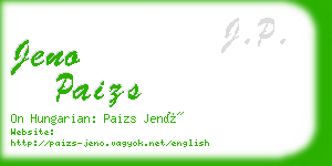 jeno paizs business card